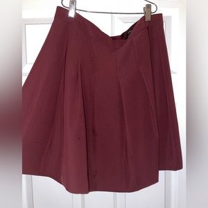 J crew pleated circle mini skirt in maroon